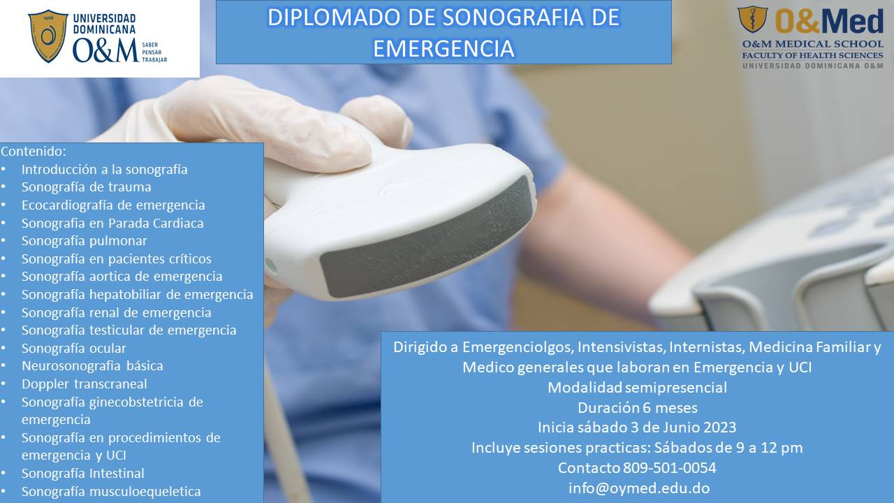 O&M Medical School impartirá curso sobre sonografía de emergencia 