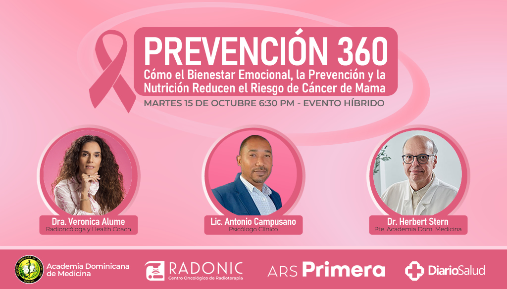 Asiste ¡HOY! a la conferencia Prevención 360  aprende cómo cuidar tu salud y reducir el riesgo de cáncer de mama 